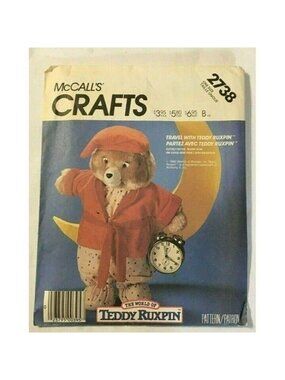 Vintage Sewing Pattern McCalls 2738 Sleepwear Outfit Only Teddy Ruxpin U/C 1986